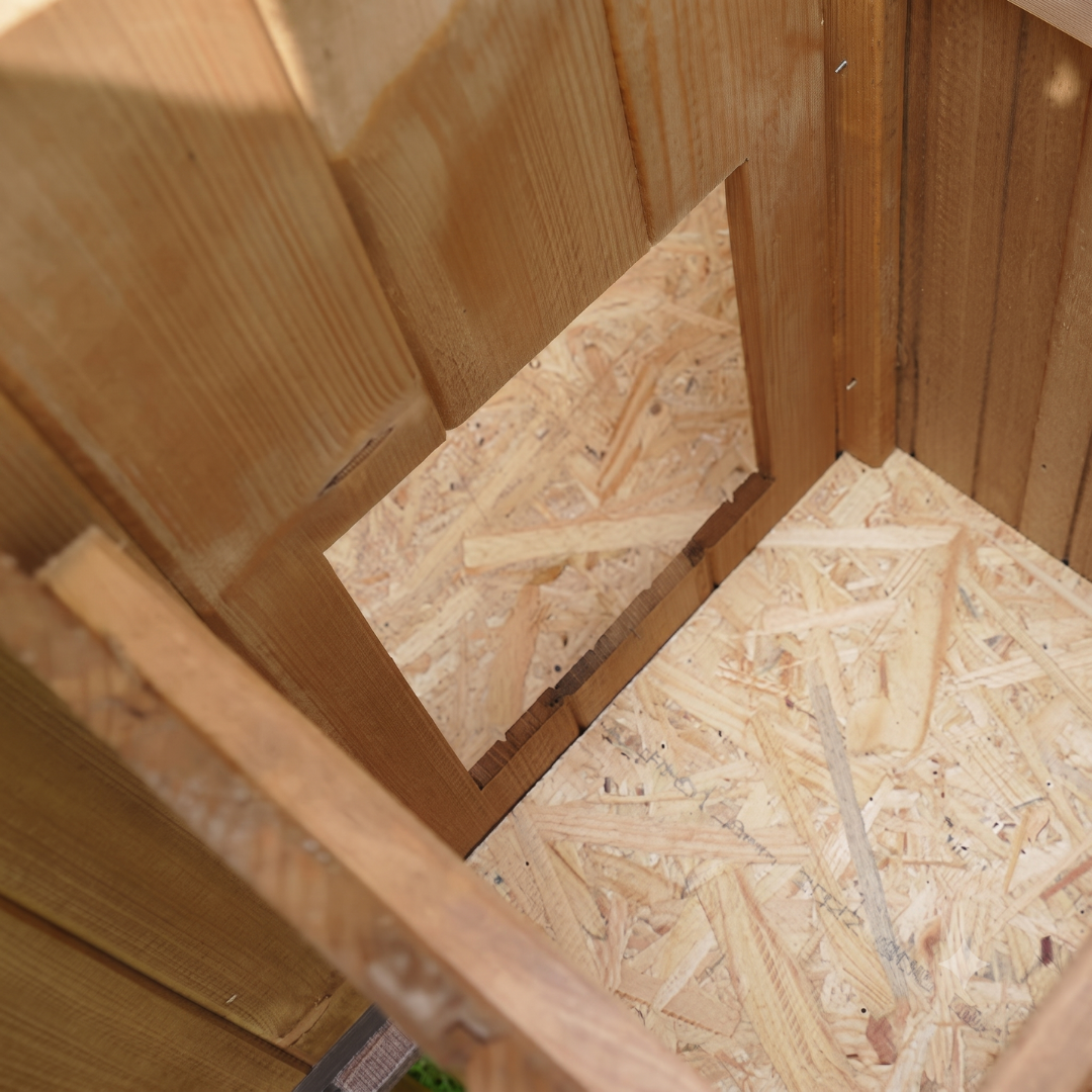 Poulailler 3 4 Poules en Bois Pin Nordique — Pondoir Toit Ouvrant Échelle Incluse