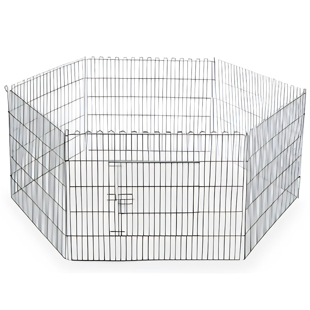 Parc Hexagonal Métallique pour Animaux & Chiens — Taille S (Ø 60 cm x H 63 cm)