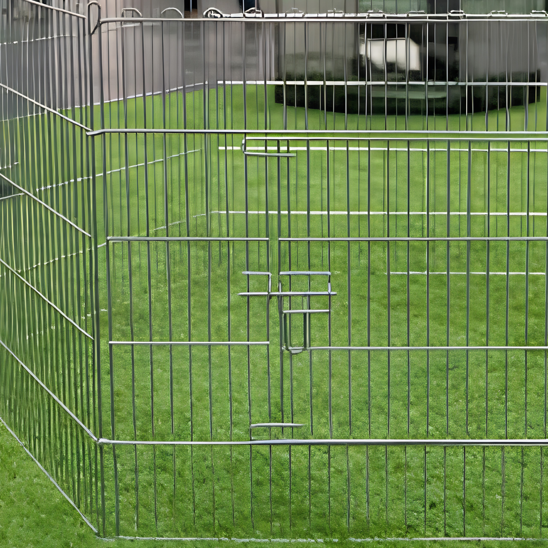 Parc Hexagonal Métallique pour Animaux & Chiens — Taille L (Ø 100 cm x H 80 cm)