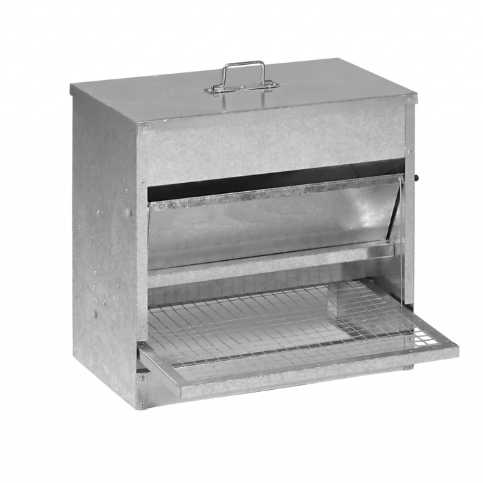 Mangeoire à pédale 20 kg — métal galvanisé