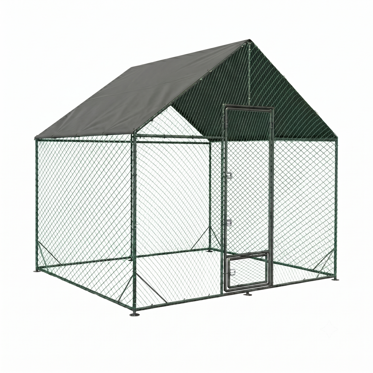 Enclos Poules Métal 5m² — Filet Nylon Certifié Bâche Oxford 600D 300 x 207 cm