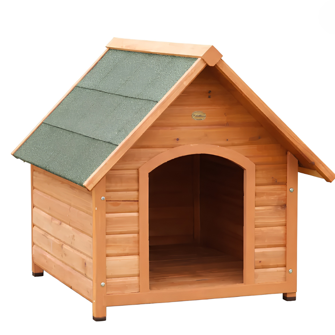 Niche pour Chien en Bois Traité avec Toit Bitumé Rabattable — Taille S (72 x 76 x 76 cm)