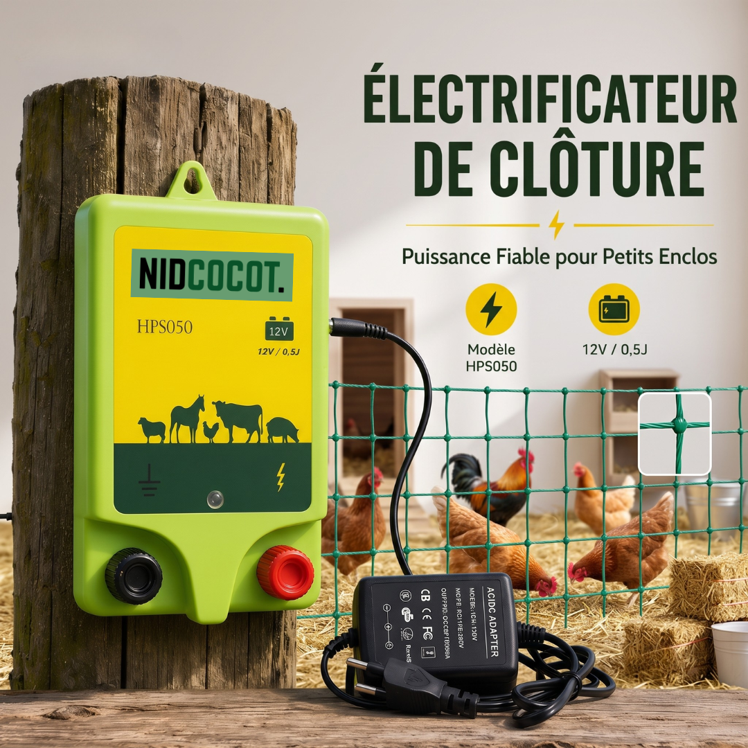 Filet Enclos Poules 21m Hauteur 1,25m — Anti-Prédateur Anti-Renard Anti-Fouine Piquets Inclus