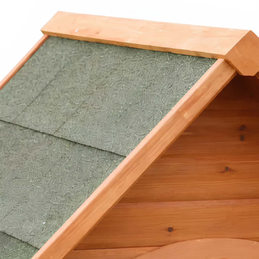 Niche pour Chien en Bois Traité avec Toit Bitumé Rabattable — Taille M (78 x 88 x 81 cm)