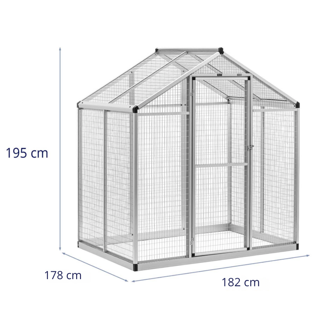 Volière en Aluminium Inoxydable 3,2 m² — Parc Sécurisé Anti-Prédateurs pour Poules & Oiseaux