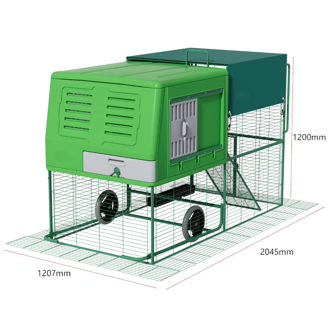 Poulailler Mobile Plastique sur Roues — Enclos Intégré Structure Métal Galvanisé