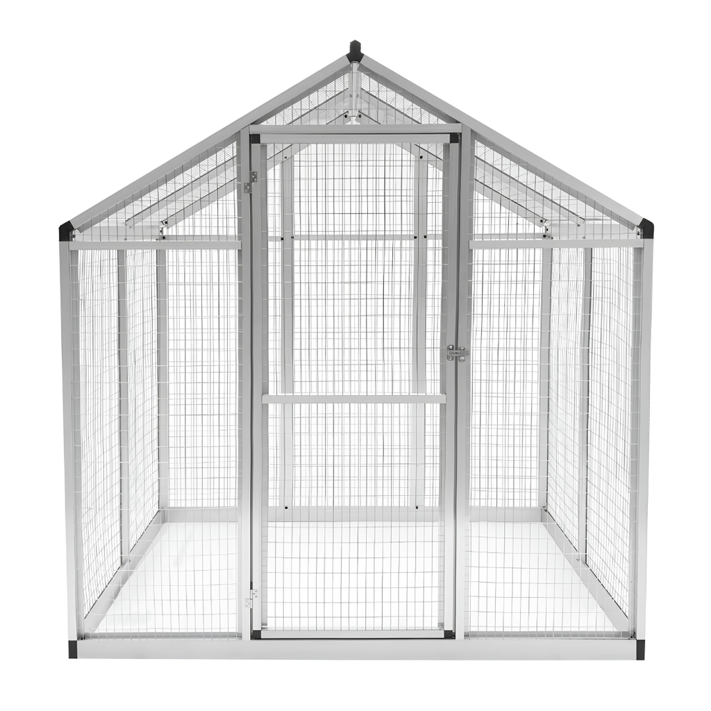 Volière en Aluminium Inoxydable 3,2 m² — Parc Sécurisé Anti-Prédateurs pour Poules & Oiseaux