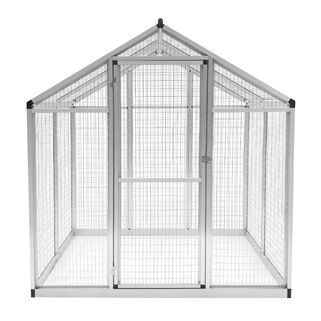 Volière en Aluminium Inoxydable 3,2 m² — Parc Sécurisé Anti-Prédateurs pour Poules & Oiseaux