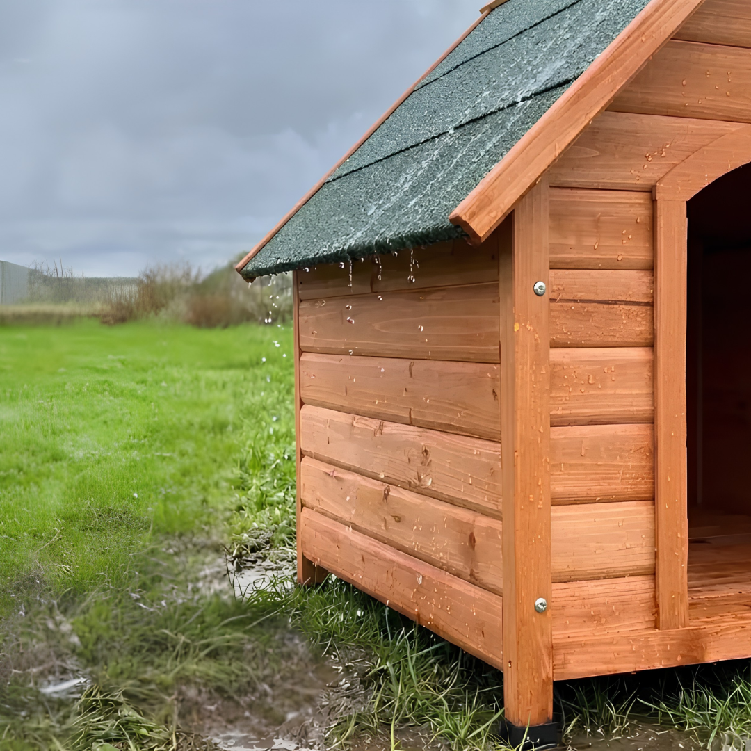 Niche pour Chien en Bois Traité avec Toit Bitumé Rabattable — Taille S (72 x 76 x 76 cm)