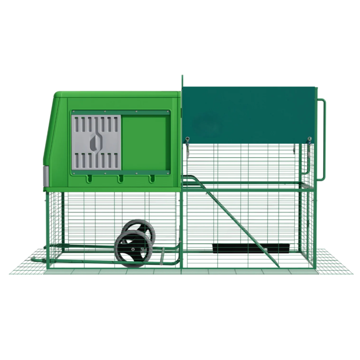 Poulailler Mobile Plastique 6 8 Poules sur Roues — Enclos Intégré Structure Métal Galvanisé