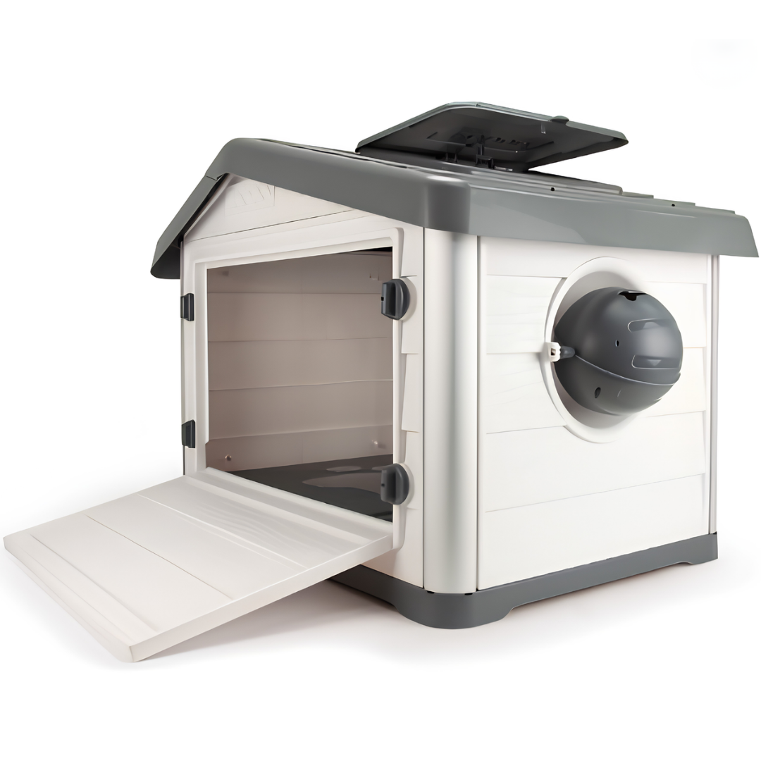 Niche Éco-Conçue Haute Isolation pour Chien & Chat — Anthracite (111,1 x 75 x 77 cm)
