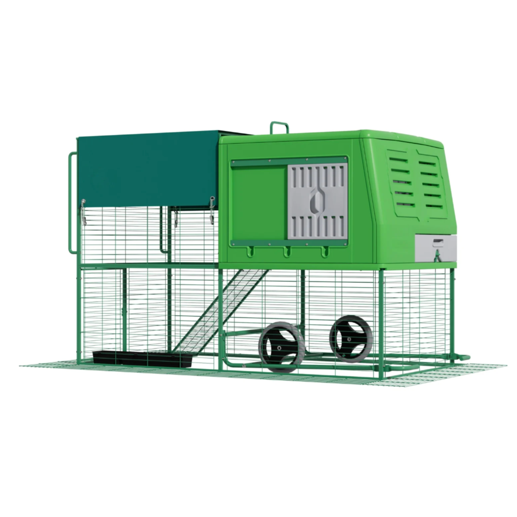 Poulailler Mobile Plastique 6 8 Poules sur Roues — Enclos Intégré Structure Métal Galvanisé