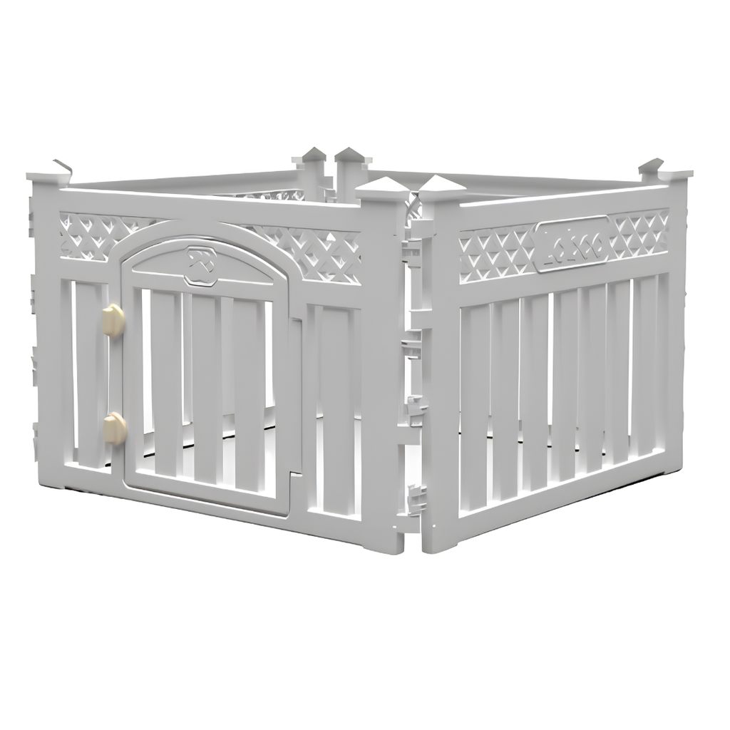 Parc & Enclos de Jeu Modulable Éco-Conçu pour Chien — Blanc (92 x 60 x 92 cm)