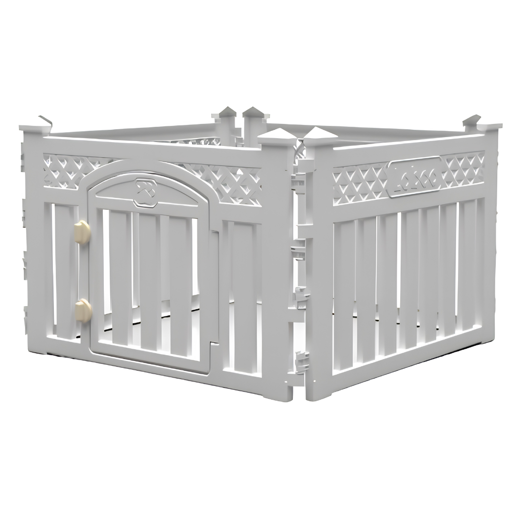 Parc & Enclos de Jeu Modulable Éco-Conçu pour Chien — Blanc (92 x 60 x 92 cm)
