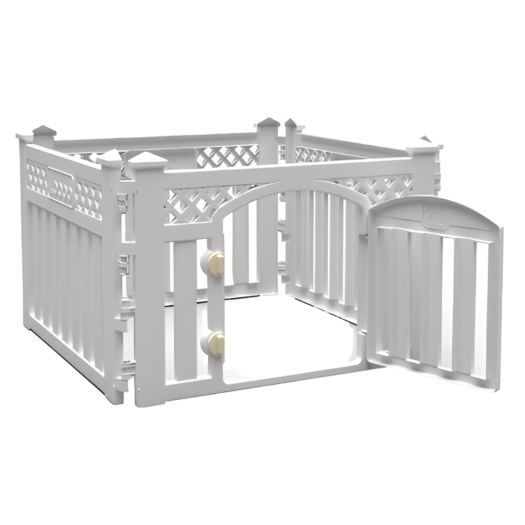Parc & Enclos de Jeu Modulable Éco-Conçu pour Chien — Blanc (92 x 60 x 92 cm)