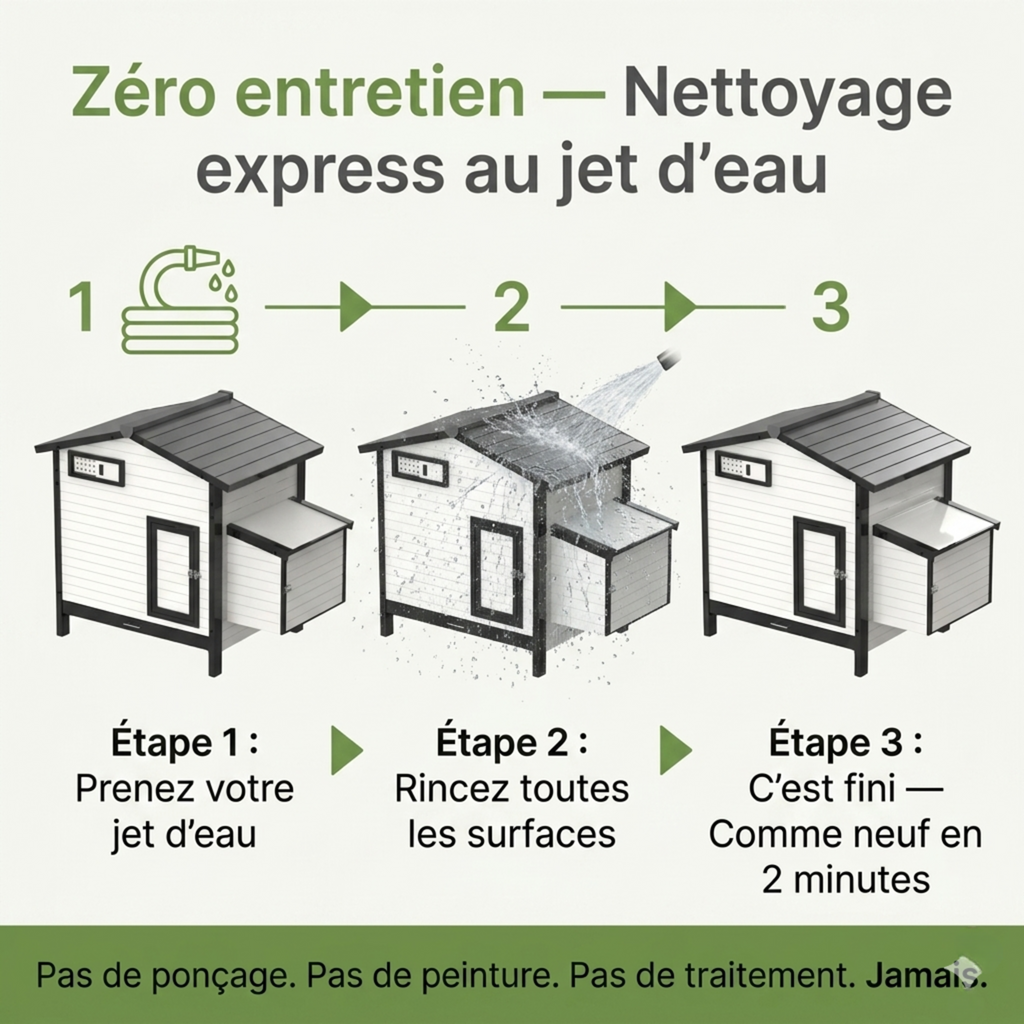 Poulailler Composite Recyclé — Résistant Intempéries — Garantie 10 ans