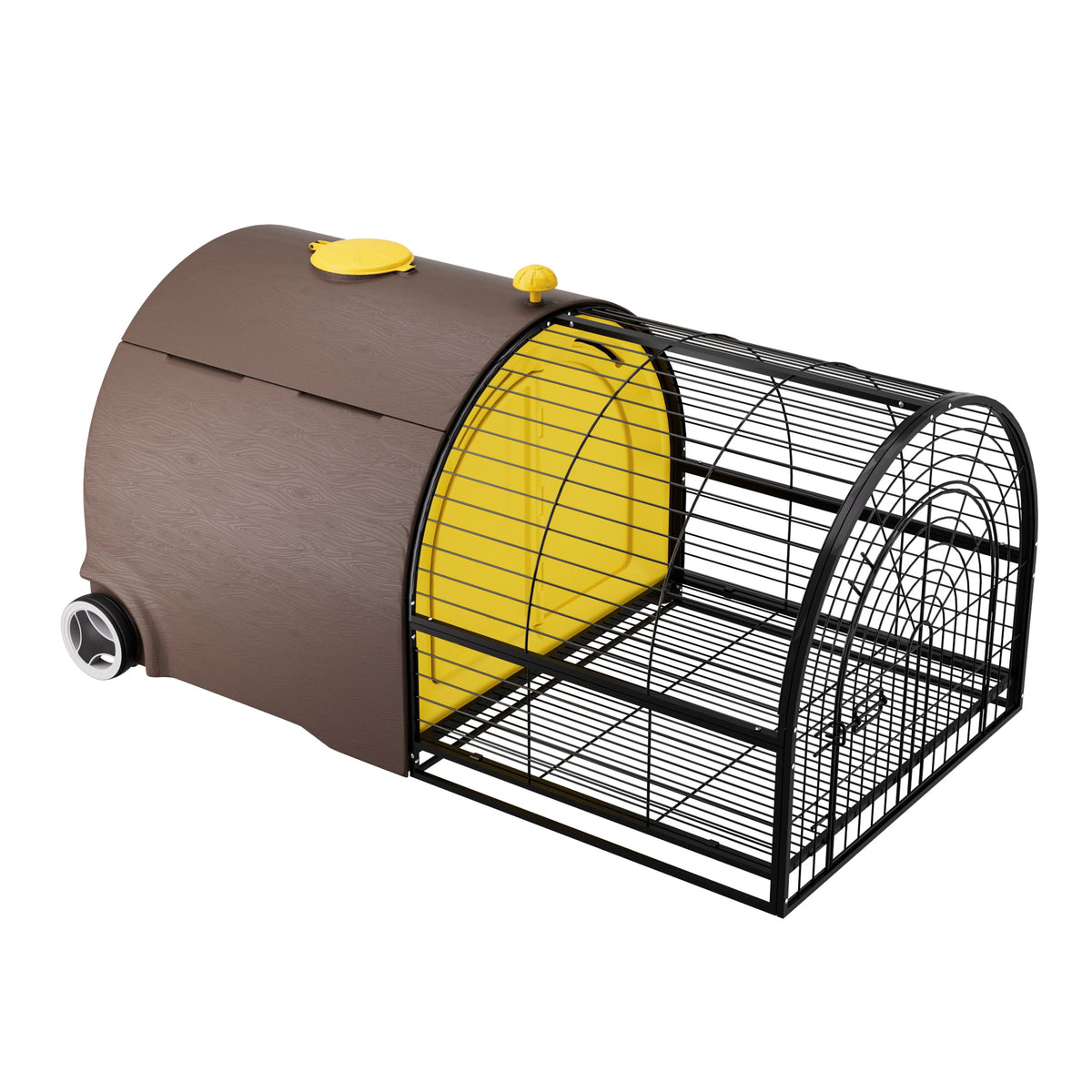 Clapier PREMIUM Mobile Plastique HDPE pour Lapin & Rongeurs — Isolé avec Roues & Double Tiroir