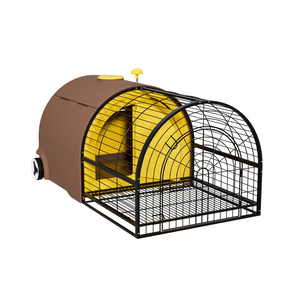 Clapier PREMIUM Mobile Plastique HDPE pour Lapin & Rongeurs — Isolé avec Roues & Double Tiroir