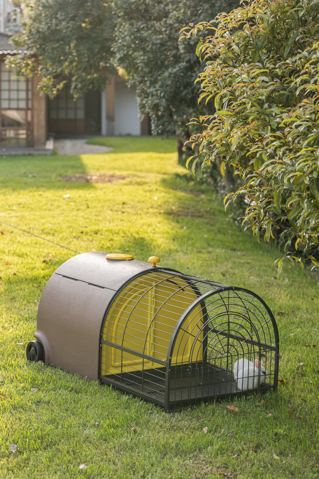 Clapier PREMIUM Mobile Plastique HDPE pour Lapin & Rongeurs — Isolé avec Roues & Double Tiroir
