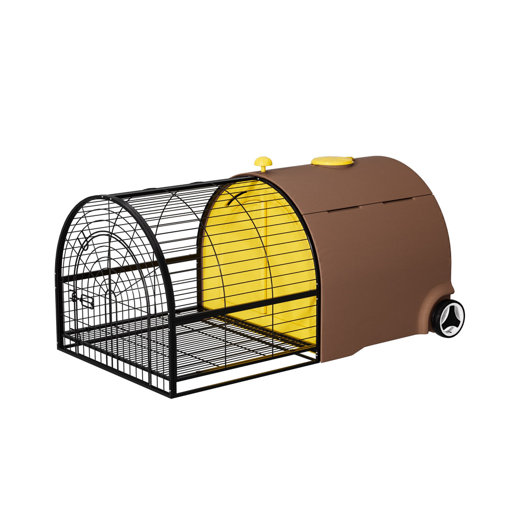 Clapier PREMIUM Mobile Plastique HDPE pour Lapin & Rongeurs — Isolé avec Roues & Double Tiroir