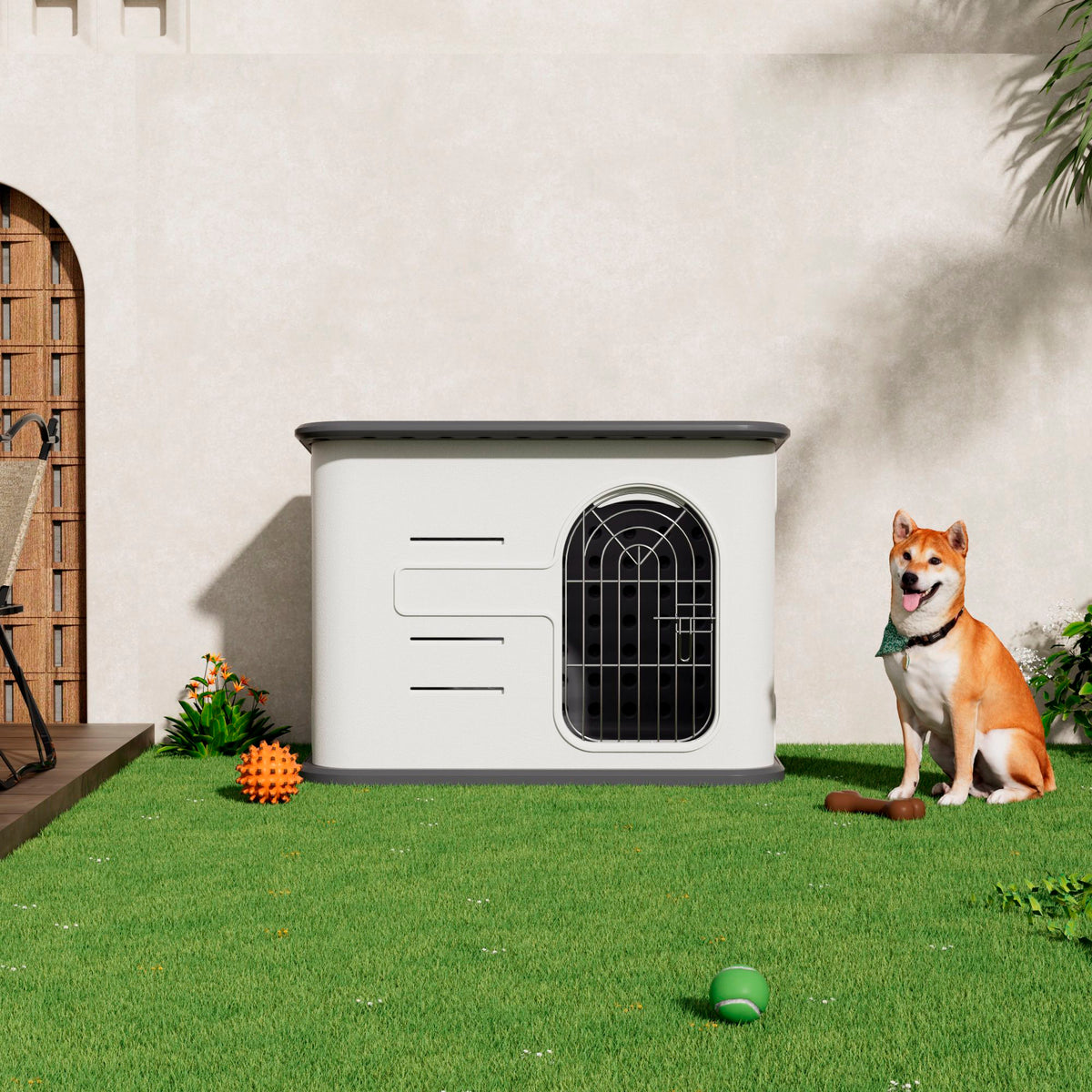 Niche PREMIUM Isotherme Plastique HDPE pour Petit et Moyen Chien — Double Paroi & Base Surélevée