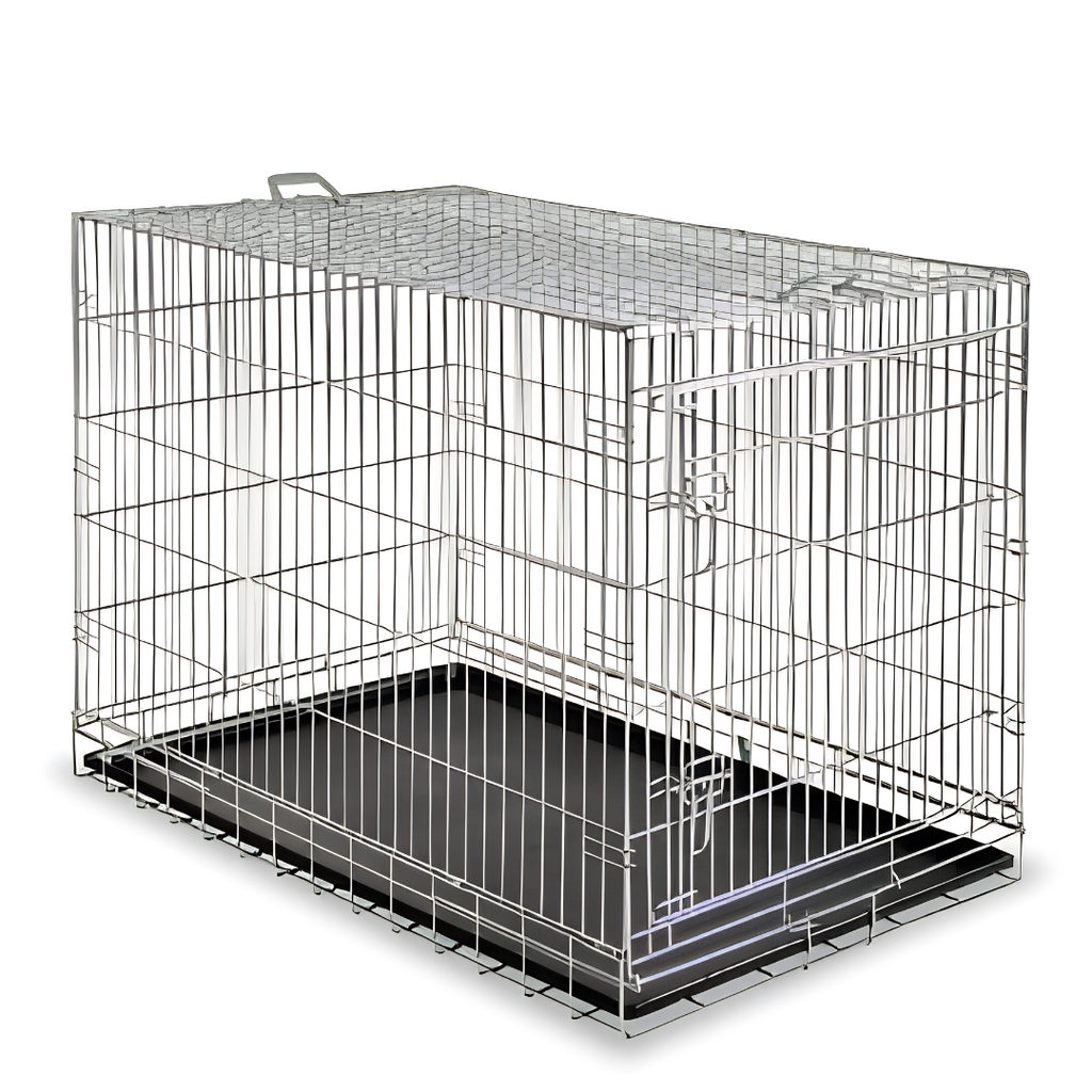 Cage d'Exposition & de Transport Pliante en Métal pour Chien avec Bac Amovible — Taille M (92,5 x 57,5 x 65,5 cm)