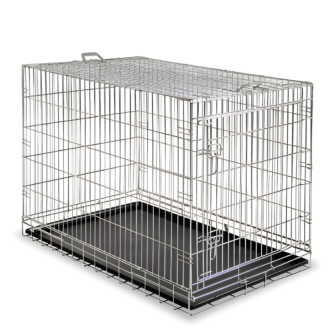 Cage d'Exposition & de Transport Pliante en Métal pour Chien avec Bac Amovible — Taille M (92,5 x 57,5 x 65,5 cm)