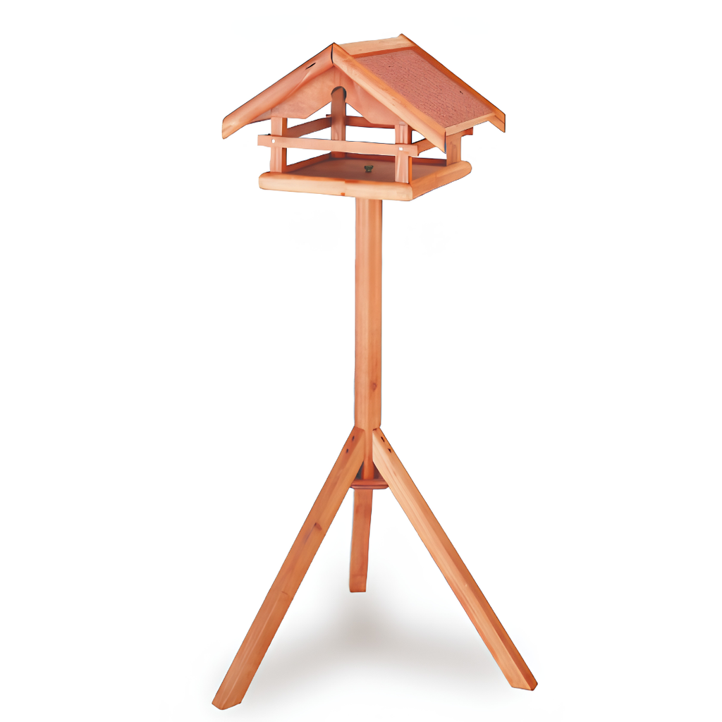 Station d'Alimentation en Bois sur Trépied pour Oiseaux de Jardin (42 x 40,5 x 119 cm)