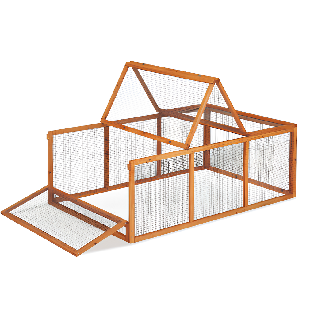 Parc Grillagé Universel Extensible en Bois pour Poulailler — (143,5 x 96,5 x 52,5 cm)